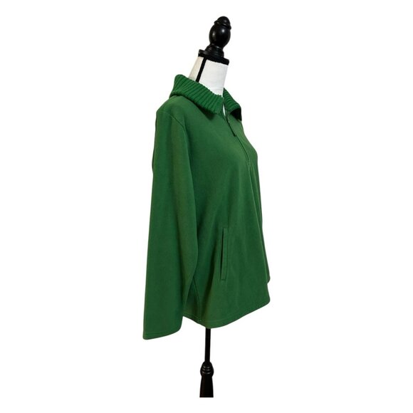 D & Co (Denim & Company) Kelly Green Fleece Pull-Over-Medium - Picture 10 of 11